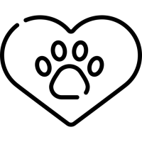 pictogramme patte dans un coeur